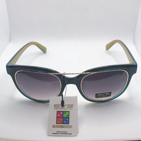 Eyedentification Brow Bar Blue Frame Sunglasses - Picture 2 of 3